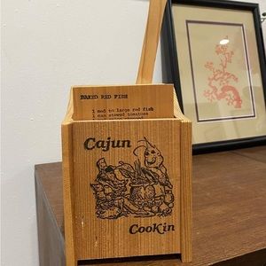 vintage Cajun Cooking wood recipe box